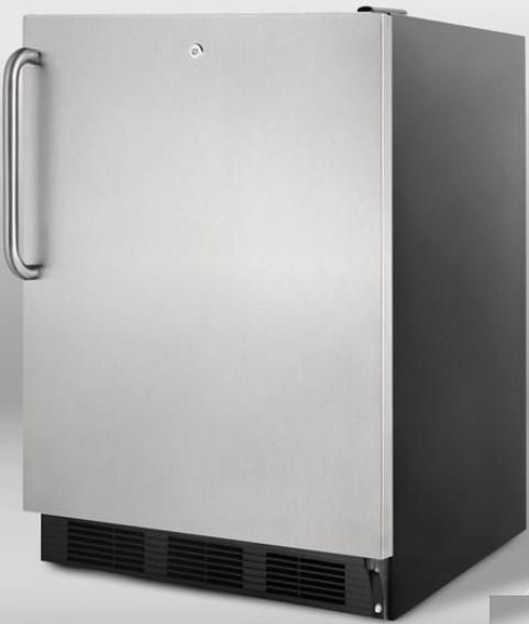 Summit AL752LBLBISSTB Compact All-Refrigerator with Adjustable Glass Shelves, 24