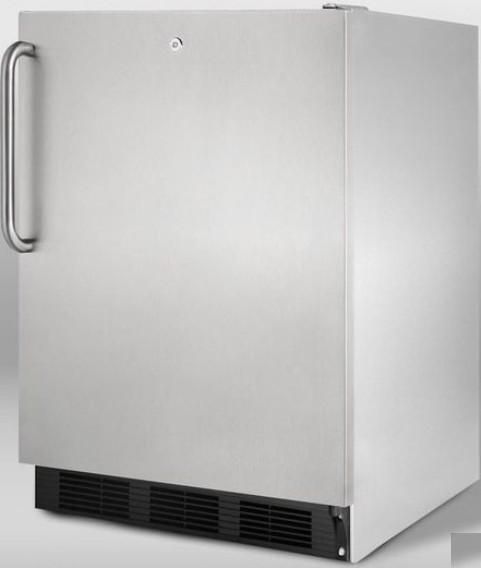 Summit AL752LBLCSS Compact All-Refrigerator with Adjustable Glass Shelves, 24
