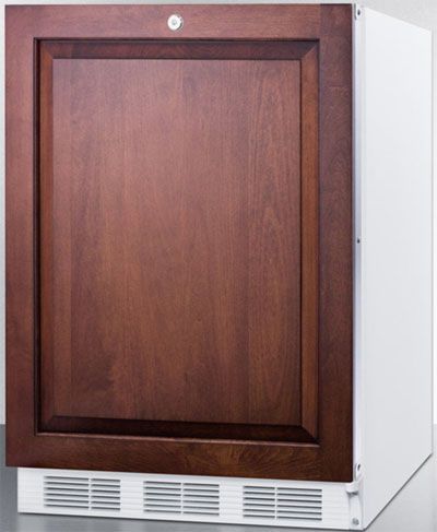Summit ALB751LIF ADA Compliant Built-in Undercounter All-refrigerator with Automatic Defrost, Factory Installed Lock and Door Accepts Full Custom Overlay Panels, White Cabinet, Less than 24 inches wide with a generous 5.5 c.f. of storage capacity, Reversible door, RHD Right Hand Door Swing, Hidden evaporator, One piece interior liner, Adjustable glass shelves (ALB-751LIF ALB 751LIF ALB751L ALB751)