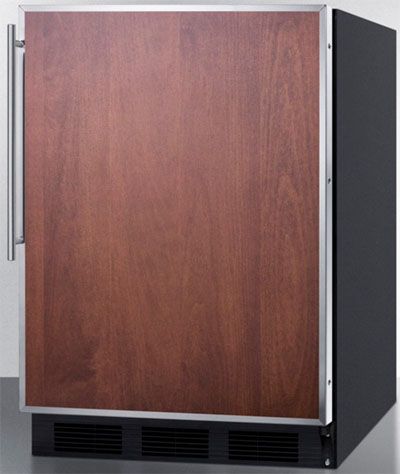 Summit ALB753B Undercounter Built-In Assisted Living Refrigerator with 5.5 Cu. Ft. Capacity & Frame to Accept Custom Panel, Black, Fully automatic defrost, Interior light, Adjustable thermostat, Dimensions 32