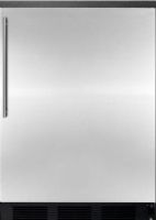 Summit ALB753BSSHV Compact All-Refrigerator with Adjustable Glass Shelves, 24" Size, 5.5 Cu. Ft. Capacity, Automatic Defrost, 3 Shelf Quantity, Glass Shelf Type, Adjustable Thermostat, Dial Thermostat Type, Rear Of Unit Condensor Location, 4 Level Legs Quantity, Adjustable Shelf, Interior Light, 100% CFC Free, Counter-Depth, Undercounter, Stainless Door with Vertical Thin Handle (ALB753BSSHV ALB753B-SSHV ALB753B SSHV ALB753B ALB-753B ALB 753B) 