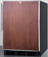 Summit ALB753L-BL; 32" ADA Compliant Built-in Refrigerator, 5.5 cu.ft., Auto Defrost, Black with a stainless steel frame, Accepts Overlay Panel, Front Mounted Lock, 115 Volts (ALB753LBL AL-B753LBL) 