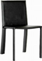Wholesale Interiors ALC-1037-BLK Regal Leather Dinng Dining Chair, Constructed of sturdy steel, Durable bonded leather upholstery, Contemporary square back, 18.5" tall Seat measures (ALC1037BLK ALC-1037-BLK ALC 1037 BLK ALC1037 ALC-1037 ALC 1037) 