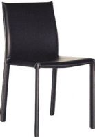 Wholesale Interiors ALC-1822-BLK Set of Two Goneril Mid-back Leather Dining Chair in Black, Stool Back, Armless, Steel Chair Material, Steel Seat Material, 39.4" Overall Height, 29" Seat Height (ALC1822BLK ALC-1822-BLK ALC 1822 BLK ALC1822 ALC-1822 ALC 1822) 
