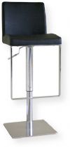 Wholesale Interiors ALC-2213A-BLACK Eglamour Mid-back Leather Adjustable Barstool in Black, Stool Back, Steel Chair Material, Leather Seat Material, 32"-41" Overall Height, 22" - 32" Seat Height, 16" Seat Width, 15" Seat Depth, 16" Footrest Height, Durable bonded leather upholstery, Steel footrest and foam fill, UPC 878445000578 (ALC2213ABK ALC-2213A-BK ALC 2213A BK ALC2213ABLACK ALC-2213A) 