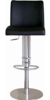 Wholesale Interiors ALC-2213B-BLACK Hugh Mid-back Leather Adjustable Barstool in Black, Stool Back, Steel Chair Material, Leather Seat Material , 32"-41" Overall Height, 22" - 32" Seat Height, 16" Seat Width, 15" Seat Depth, 16" Footrest Height, Durable bonded leather upholstery, Steel footrest and foam fill, UPC 878445000585 (ALC2213BBLACK ALC-2213B-BLACK ALC 2213B BLACK) 