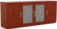 Mayline ALC-CHY Aberdeen Series Low Wall Cabinet, 3 Shelf Quantity, 0.708" Shelf Divider Thickness, 17.88" W x 16.50" D Shelf Dimensions, 70.56" W x 16.50" D x 24.75" H Inside Dimensions, Key Lockable, 36 Lbs Capacity - Shelf, Combination dual wood and glass door storage, Glass doors outfitted with safety tempered glass, Self-closing hinged doors for added convenience, UPC 760771880798, Cherry Color (ALC-CHY ALC CHY ALCCHY ALC) 