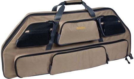 Allen 6034 Gear Fit Pro Bow Case, Wood Stock; Endura shell construction, seven specially designed pockets to keep all the gear for your bow handy, and fits bow up to 34'' axle to axle, padded handle grip, and pull tabs for all zippers; UPC 026509060345 (ALLEN6034 ALLEN-6034)