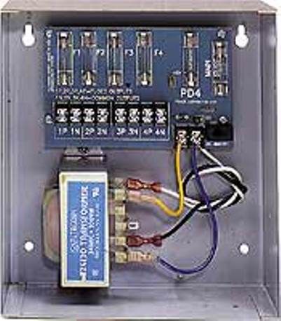 Altronix ALTV244 Four Fused Outputs CCTV Power Supply, 24VAC or 28VAC selectable output, 4 amp at 24VAC or 3.5 amp at 28VAC-100VA supply current, 115VAC 50/60Hz, .9 amp input, Surge suppression, AC power LED indicator, Power On/Off switch, Unit maintains camera synchronization, UPC 782239930746 (ALTV244 ALTV-244 ALTV 244)