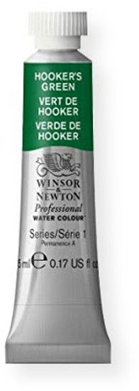 Winsor & Newton 102311 Artists' Watercolor 5ml Hooker's Green; Pan easier to control the strength of color; Great for traveling and sketching works. Use for high volumes of color or stronger washes of color; Maximum color strength with greater tinting possibilities; Watercolor type; 5 ml content; Tube format; EAN 50694754; (CRIMSON5ML TUBE5ML WATERCOLOR5ML ALVIN102311 ALVINTUBE5ML WINSORNEWTON-TUBE-5ML)