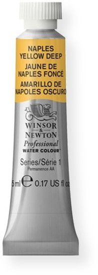 Winsor & Newton 102425 Artists' Watercolor 5ml Yellow Deep; Maximum color strength with greater tinting possibilities; Watercolor type; 5 ml content; Tube format; EAN 50694785 (CRIMSON5ML TUBE5ML WATERCOLOR5ML ALVIN102425 ALVINTUBE5ML WINSORNEWTON-TUBE-5ML)