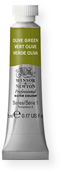 Winsor & Newton 102447 Artists' Watercolor 5ml Olive Green; Maximum color strength with greater tinting possibilities; Watercolor type; 5 ml content; Tube format; EAN 50823895 (CRIMSON5ML TUBE5ML WATERCOLOR5ML ALVIN102004 ALVINTUBE5ML WINSORNEWTON-TUBE-5ML)