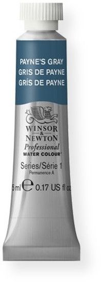 Winsor & Newton 102465 Artists' Watercolor 5ml Payne's Grey; Maximum color strength with greater tinting possibilities; Watercolor type; 5 ml content; Tube format; EAN 50823918 (CRIMSON5ML TUBE5ML WATERCOLOR5ML ALVIN102465 ALVINTUBE5ML WINSORNEWTON-TUBE-5ML)