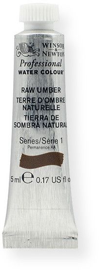 Winsor & Newton 102554 Artists' Watercolor 5ml Raw Umber; Maximum color strength with greater tinting possibilities; Watercolor type; 5 ml content; Tube format; EAN 50824007 (CRIMSON5ML TUBE5ML WATERCOLOR5ML ALVIN102554 ALVINTUBE5ML WINSORNEWTON-TUBE-5ML)