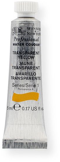 Winsor & Newton 102653 Artists' Watercolor 5ml Transparent Yellow; Maximum color strength with greater tinting possibilities; Watercolor type; 5 ml content; Tube format; EAN 50694907 (CRIMSON5ML TUBE5ML WATERCOLOR5ML ALVIN102653 ALVINTUBE5ML WINSORNEWTON-TUBE-5ML)