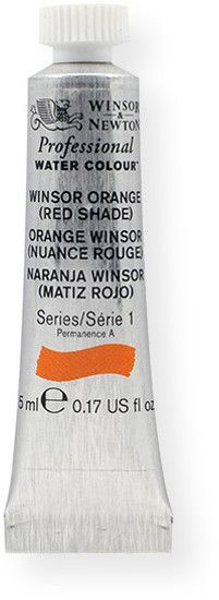 Winsor & Newton 102723 Artists' Watercolor 5ml Winsor Orange Red Shade; Maximum color strength with greater tinting possibilities; Watercolor type; 5 ml content; Tube format; EAN 50041381 (CRIMSON5ML TUBE5ML WATERCOLOR5ML ALVIN102723 ALVINTUBE5ML WINSORNEWTON-TUBE-5ML)