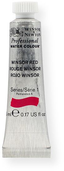 Winsor & Newton 102726 Artists' Watercolor 5ml Winsor Red; Maximum color strength with greater tinting possibilities; Watercolor type; 5 ml content; Tube format; EAN 50824168 (CRIMSON5ML TUBE5ML WATERCOLOR5ML ALVIN102726 ALVINTUBE5ML WINSORNEWTON-TUBE-5ML)