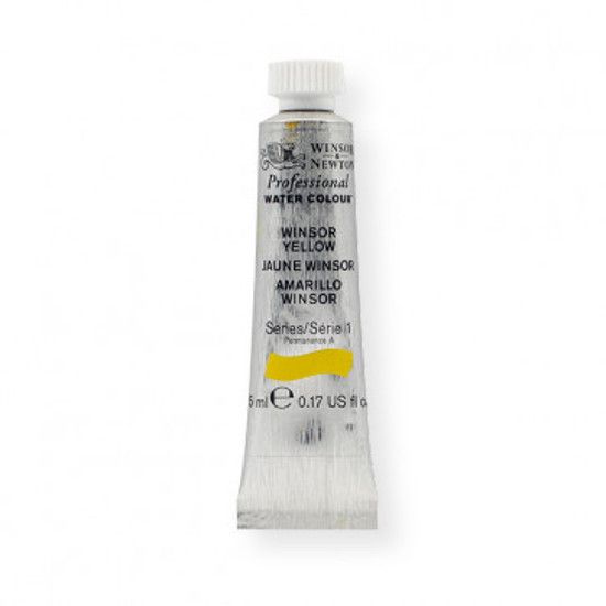 Winsor & Newton 102730 Artists' Watercolor 5ml Winsor Yellow; Maximum color strength with greater tinting possibilities; Watercolor type; 5 ml content; Tube format; EAN 50824182 (CRIMSON5ML TUBE5ML WATERCOLOR5ML ALVIN102730 ALVINTUBE5ML WINSORNEWTON-TUBE-5ML)