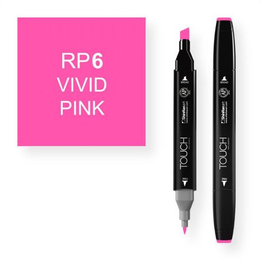 ShinHan Art 1110006-RP6 Vivid Pink Marker; An advanced alcohol based ink formula that ensures rich color saturation and coverage with silky ink flow; The alcohol-based ink doesn't dissolve printed ink toner, allowing for odorless, vividly colored artwork on printed materials; EAN 8809309660074 (SHINHANARTALVIN SHINHANART-ALVIN SHINHANART1110006-RP6 SHINHANART-1110006-RP6 ALVIN1110006-RP6 ALVIN-1110006-RP6)