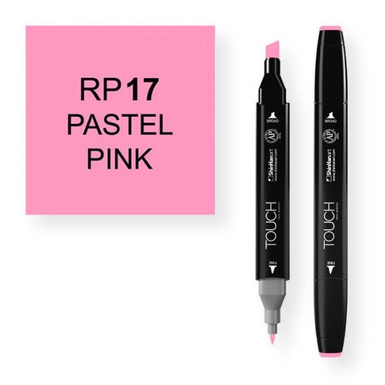 ShinHan Art 1110017-RP17 Pastel Pink Marker; An advanced alcohol based ink formula that ensures rich color saturation and coverage with silky ink flow; The alcohol-based ink doesn't dissolve printed ink toner, allowing for odorless, vividly colored artwork on printed materials; EAN