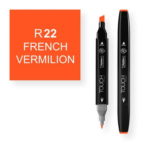 ShinHan Art 1110022-R22 French Vermilion Marker; An advanced alcohol based ink formula that ensures rich color saturation and coverage with silky ink flow; The alcohol-based ink doesn't dissolve printed ink toner, allowing for odorless, vividly colored artwork on printed materials; EAN 8809309660210 (SHINHANARTALVIN SHINHANART-ALVIN SHINHANART1110022-R22 SHINHANART-1110022-R22 ALVIN1110022-R22 ALVIN-1110022-R22)