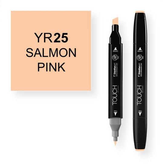 ShinHan Art 1110025-YR25 Salmon Pink Marker; An advanced alcohol based ink formula that ensures rich color saturation and coverage with silky ink flow; The alcohol-based ink doesn't dissolve printed ink toner, allowing for odorless, vividly colored artwork on printed materials; EAN 8809309660241 (SHINHANARTALVIN SHINHANART-ALVIN SHINHANART1110025-YR25 SHINHANART-1110025-YR25 ALVIN1110025-YR25 ALVIN-1110025-YR25)