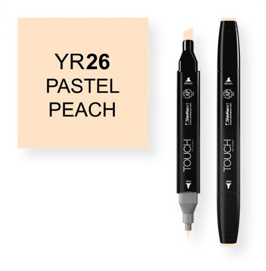 ShinHan Art 1110026-YR26 Pastel Peach Marker; An advanced alcohol based ink formula that ensures rich color saturation and coverage with silky ink flow; The alcohol-based ink doesn't dissolve printed ink toner, allowing for odorless, vividly colored artwork on printed materials; EAN 8809309660258 (SHINHANARTALVIN SHINHANART-ALVIN SHINHANART1110026-YR26 SHINHANART-1110026-YR26 ALVIN1110026-YR26 ALVIN-1110026-YR26)