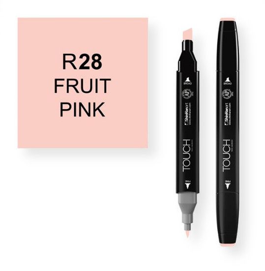  ShinHan Art 1110028-R28 Fruit Pink Marker; An advanced alcohol based ink formula that ensures rich color saturation and coverage with silky ink flow; The alcohol-based ink doesn't dissolve printed ink toner, allowing for odorless, vividly colored artwork on printed materials; EAN 8809309660272 (SHINHANARTALVIN SHINHANART-ALVIN SHINHANART1110028-R28 SHINHANART-1110028-R28 ALVIN1110028-R28 ALVIN-1110028-R28)