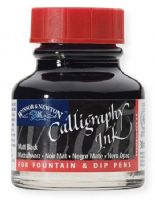 Winsor & Newton 1110030 Calligraphy Ink Matte Black; Maximum brilliance of color; Opaque and suitable for dip pen and brush; Unrivaled permanence and quality; Non waterproof to ensure no clogging and good flow characteristics when used in fountain or dip pens; Lightfast; UPC 094376907315 (WINSOR&NEWTONALVIN WINSOR&NEWTON-ALVIN WINSOR&NEWTON1110030 WINSOR&NEWTON-1110030 ALVIN1110030 ALVIN-1110030 ALVINCALLIGRAPHYINK) 