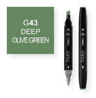 ShinHan Art 1110043-G43 Deep Olive Green Marker; An advanced alcohol based ink formula that ensures rich color saturation and coverage with silky ink flow; The alcohol-based ink doesn't dissolve printed ink toner, allowing for odorless, vividly colored artwork on printed materials; The delivery of ink flow can be perfectly controlled to allow precision drawing; EAN 8809309660395 (SHINHANARTALVIN SHINHANART-ALVIN SHINHANART1110043-G43 SHINHANART-1110043-G43 ALVIN1110043-G43 ALVIN-1110043-G43) 