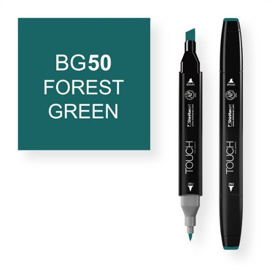 ShinHan Art 1110050-BG50 Forest Green Marker; An advanced alcohol based ink formula that ensures rich color saturation and coverage with silky ink flow; The alcohol-based ink doesn't dissolve printed ink toner, allowing for odorless, vividly colored artwork on printed materials; The delivery of ink flow can be perfectly controlled to allow precision drawing; EAN 8809309660463 (SHINHANARTALVIN SHINHANART-ALVIN SHINHANAR1110050-BG50 SHINHANART-1110050-BG50 ALVIN1110050-BG50 ALVIN-1110050-BG50)