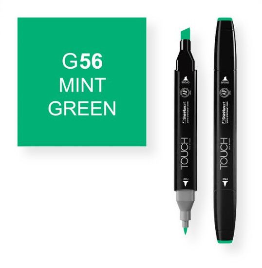 ShinHan Art 1110056-G56 Mint Green Marker; An advanced alcohol based ink formula that ensures rich color saturation and coverage with silky ink flow; The alcohol-based ink doesn't dissolve printed ink toner, allowing for odorless, vividly colored artwork on printed materials; The delivery of ink flow can be perfectly controlled to allow precision drawing; EAN 8809309660524 (SHINHANARTALVIN SHINHANART-ALVIN SHINHANAR1110056-G56 SHINHANART-1110056-G56 ALVIN1110056-G56 ALVIN-1110056-G56)