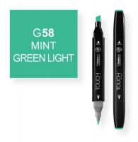 ShinHan Art 1110058-G58 Mint Green Light Marker; An advanced alcohol based ink formula that ensures rich color saturation and coverage with silky ink flow; The alcohol-based ink doesn't dissolve printed ink toner, allowing for odorless, vividly colored artwork on printed materials; The delivery of ink flow can be perfectly controlled to allow precision drawing; EAN  8809309660548 (SHINHANARTALVIN SHINHANART-ALVIN SHINHANAR1110058-G58 SHINHANART-1110058-G58 ALVIN1110058-G58 ALVIN-1110058-G58) 
