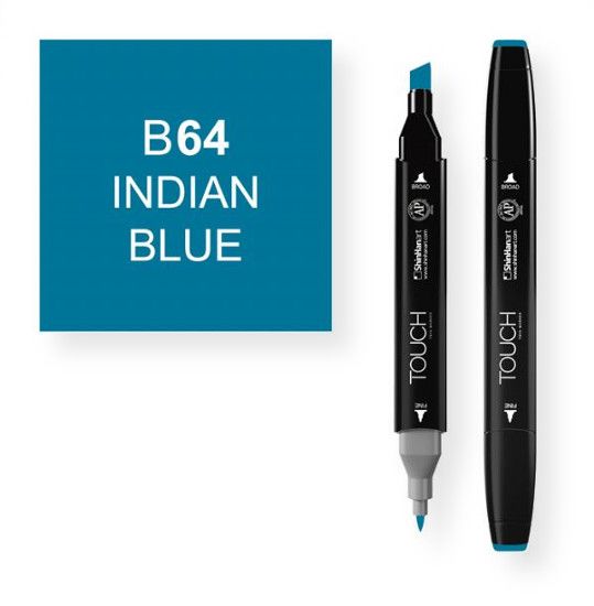 ShinHan Art 1110064-B64 Indian Blue Marker; An advanced alcohol based ink formula that ensures rich color saturation and coverage with silky ink flow; The alcohol-based ink doesn't dissolve printed ink toner, allowing for odorless, vividly colored artwork on printed materials; The delivery of ink flow can be perfectly controlled to allow precision drawing; EAN 8809309660593 (SHINHANARTALVIN SHINHANART-ALVIN SHINHANAR1110064-B64 SHINHANART-1110064-B64 ALVIN1110064-B64 ALVIN-1110064-B64)