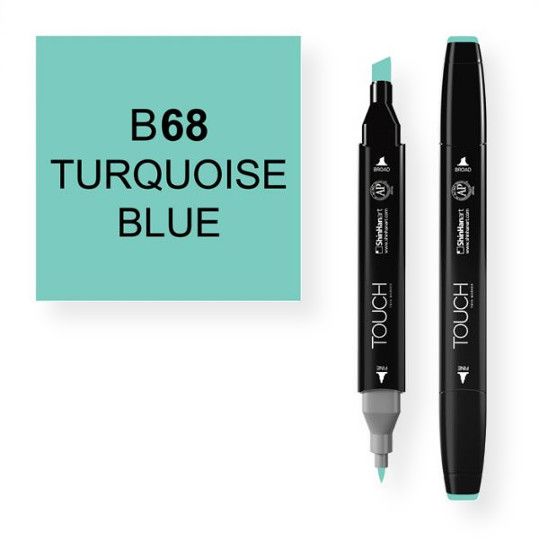 ShinHan Art 1110068-B68 Turquoise Blue Marker; An advanced alcohol based ink formula that ensures rich color saturation and coverage with silky ink flow; The alcohol-based ink doesn't dissolve printed ink toner, allowing for odorless, vividly colored artwork on printed materials; The delivery of ink flow can be perfectly controlled to allow precision drawing; EAN 8809309660630 (SHINHANARTALVIN SHINHANART-ALVIN SHINHANAR1110068-B68 SHINHANART-1110068-B68 ALVIN1110068-B68 ALVIN-1110068-B68)