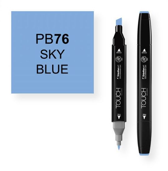 ShinHan Art 1110076-PB76 Sky Blue Marker An advanced alcohol based ink formula that ensures rich color saturation and coverage with silky ink flow; The alcohol-based ink doesn't dissolve printed ink toner, allowing for odorless, vividly colored artwork on printed materials; The delivery of ink flow can be perfectly controlled to allow precision drawing; EAN 8809309660715 (SHINHANARTALVIN SHINHANART-ALVIN SHINHANARTALVIN1110076-PB76 SHINHANART-1110076-PB76 ALVIN 1110076-PB76 ALVIN-1110076-PB76)