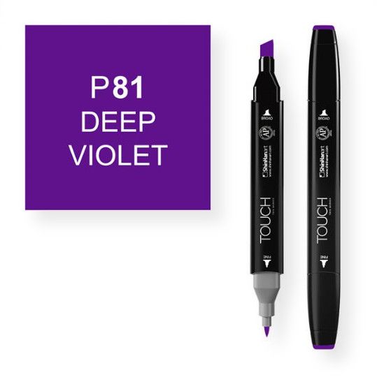 ShinHan Art 1110081-P81 Deep Violet Marker; An advanced alcohol based ink formula that ensures rich color saturation and coverage with silky ink flow; The alcohol-based ink doesn't dissolve printed ink toner, allowing for odorless, vividly colored artwork on printed materials; The delivery of ink flow can be perfectly controlled to allow precision drawing; EAN 8809309660739 (SHINHANARTALVIN SHINHANART-ALVIN SHINHANARTALVIN1110081-P81 SHINHANART-1110081-P81 ALVIN1110081-P81 ALVIN-1110081-P81)