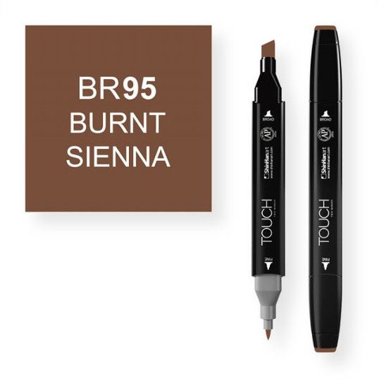 ShinHan Art 1110095-BR95 Burnt Sienna Marker An advanced alcohol based ink formula that ensures rich color saturation and coverage with silky ink flow; The alcohol-based ink doesn't dissolve printed ink toner, allowing for odorless, vividly colored artwork on printed materials; The delivery of ink flow can be perfectly controlled to allow precision drawing; The ergonomically designed rectangular body resists rolling on work surfaces and provides a perfect grip that avoids smudges and smears; EAN