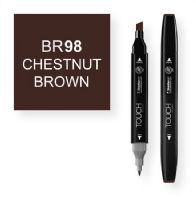 ShinHan Art 1110098-BR98 Chestnut Brown Marker; An advanced alcohol based ink formula that ensures rich color saturation and coverage with silky ink flow; The alcohol-based ink doesn't dissolve printed ink toner, allowing for odorless, vividly colored artwork on printed materials; The delivery of ink flow can be perfectly controlled to allow precision drawing; The ergonomically designed rectangular body resists rolling on work surfaces and provides a perfect grip that avoids smudges and smears;  