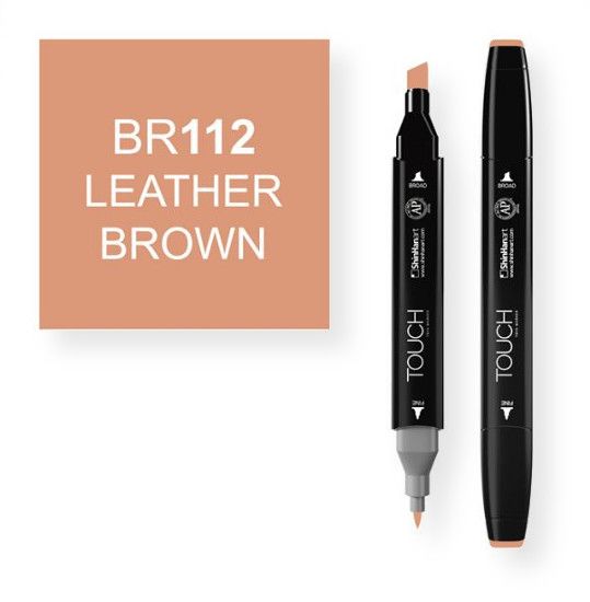 ShinHan Art 1110112-BR112 Leather Brown Marker; An advanced alcohol based ink formula that ensures rich color saturation and coverage with silky ink flow; The alcohol-based ink doesn't dissolve printed ink toner, allowing for odorless, vividly colored artwork on printed materials; The delivery of ink flow can be perfectly controlled to allow precision drawing; The ergonomically designed rectangular body resists rolling on work surfaces and provides a perfect grip that avoids smudges and smears; 