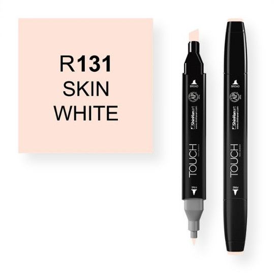 ShinHan Art 1110131-R131 Skin White Marker; An advanced alcohol based ink formula that ensures rich color saturation and coverage with silky ink flow; The alcohol-based ink doesn't dissolve printed ink toner, allowing for odorless, vividly colored artwork on printed materials; The delivery of ink flow can be perfectly controlled to allow precision drawing; The ergonomically designed rectangular body resists rolling on work surfaces and provides a perfect grip that avoids smudges and smears; EAN 