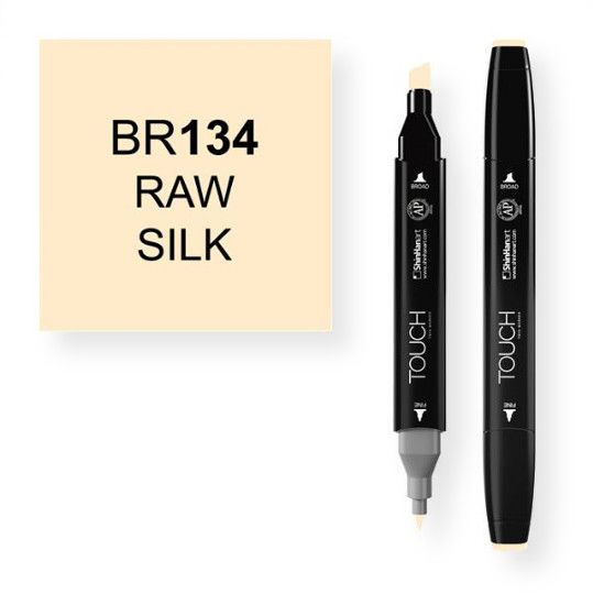 ShinHan Art 1110134-BR134 Raw Silk Marker; An advanced alcohol based ink formula that ensures rich color saturation and coverage with silky ink flow; The alcohol-based ink doesn't dissolve printed ink toner, allowing for odorless, vividly colored artwork on printed materials; The delivery of ink flow can be perfectly controlled to allow precision drawing; The ergonomically designed rectangular body resists rolling on work surfaces and provides a perfect grip that avoids smudges and smears; EAN 8