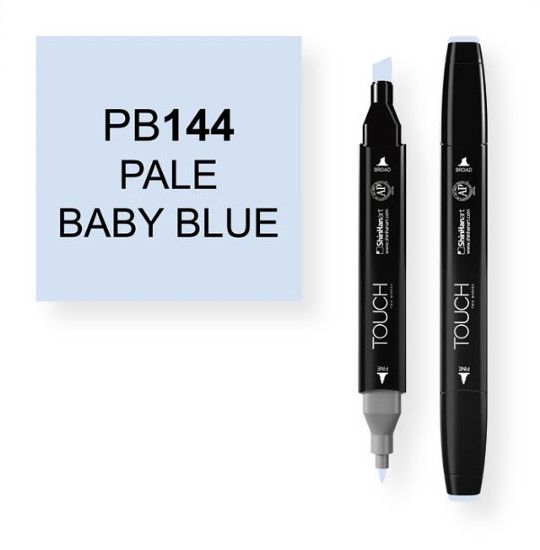 ShinHan Art 1110144-PB144 Pale Baby Blue Marker; An advanced alcohol based ink formula that ensures rich color saturation and coverage with silky ink flow; The alcohol-based ink doesn't dissolve printed ink toner, allowing for odorless, vividly colored artwork on printed materials; The delivery of ink flow can be perfectly controlled to allow precision drawing; EAN 8809309661187 (SHINHANARTALVIN SHINHANART-ALVIN SHINHANARTALVIN1110144-PB144 SHINHANART-1110144-PB144 ALVIN1110144-PB144 ALVIN-11101