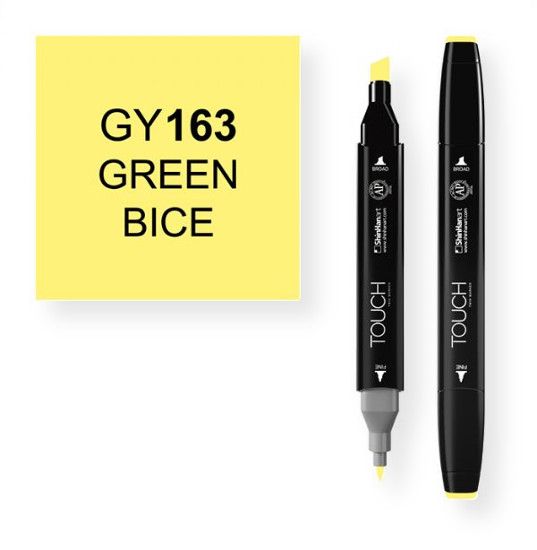 ShinHan Art 1110163-GY163 Green Bice Marker; An advanced alcohol based ink formula that ensures rich color saturation and coverage with silky ink flow; The alcohol-based ink doesn't dissolve printed ink toner, allowing for odorless, vividly colored artwork on printed materials; The delivery of ink flow can be perfectly controlled to allow precision drawing; EAN 8809309661224 (SHINHANARTALVIN SHINHANART-ALVIN SHINHANARTALVIN1110163-GY163 SHINHANART-1110163-GY163 ALVIN1110163-GY163 ALVIN-1110163-G