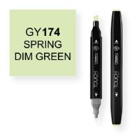 ShinHan Art 1110174-GY174 Spring Dim Green Marker; An advanced alcohol based ink formula that ensures rich color saturation and coverage with silky ink flow; The alcohol-based ink doesn't dissolve printed ink toner, allowing for odorless, vividly colored artwork on printed materials; The delivery of ink flow can be perfectly controlled to allow precision drawing; EAN 8809309661309 (SHINHANARTALVIN SHINHANART-ALVIN SHINHANARTALVIN1110174-GY174 SHINHANART-1110174-GY174 ALVIN1110174-GY174 ALVIN-111 