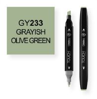 ShinHan Art 1110233-GY233 Grayish Olive Green Marker; An advanced alcohol based ink formula that ensures rich color saturation and coverage with silky ink flow; The alcohol-based ink doesn't dissolve printed ink toner, allowing for odorless, vividly colored artwork on printed materials; The delivery of ink flow can be perfectly controlled to allow precision drawing; EAN 8809326960539 (SHINHANARTALVIN SHINHANART-ALVIN SHINHANARTALVIN SHINHANART-1110233-GY233 ALVIN1110233-GY233 ALVIN-1110233-GY233 