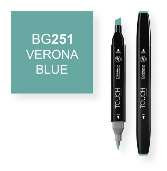 ShinHan Art 1110251-BG251 Verona Blue Marker; An advanced alcohol based ink formula that ensures rich color saturation and coverage with silky ink flow; The alcohol-based ink doesn't dissolve printed ink toner, allowing for odorless, vividly colored artwork on printed materials; The delivery of ink flow can be perfectly controlled to allow precision drawing; EAN 8809326960560 (SHINHANARTALVIN SHINHANART-ALVIN SHINHANARTALVIN SHINHANART-1110251-BG251 ALVIN1110251-BG251 ALVIN-1110251-BG251)