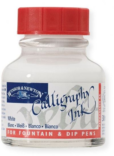 Winsor & Newton 1110702 Calligraphy Ink White; Maximum brilliance of color; Opaque and suitable for dip pen and brush; Unrivaled permanence and quality; Non waterproof to ensure no clogging and good flow characteristics when used in fountain or dip pens; Lightfast; UPC 094376907322 (WINSOR&NEWTONALVIN WINSOR&NEWTON-ALVIN WINSOR&NEWTON1110702 WINSOR&NEWTON-1110702 ALVIN1110030 ALVIN-1110702 ALVINCALLIGRAPHYINK)