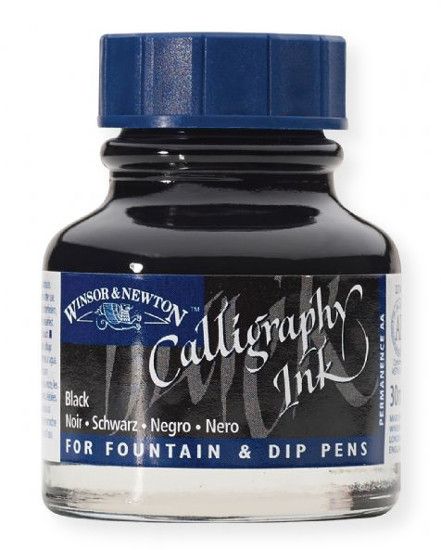 Winsor & Newton 1111030 Calligraphy Ink Black; Maximum brilliance of color; Opaque and suitable for dip pen and brush; Unrivaled permanence and quality; Non waterproof to ensure no clogging and good flow characteristics when used in fountain or dip pens; Lightfast; UPC 094376907285 (WINSOR&NEWTONALVIN WINSOR&NEWTON-ALVIN WINSOR&NEWTON1111030 WINSOR&NEWTON-1111030 ALVIN1111030 ALVIN-1111030 ALVINCALLIGRAPHYINK)  