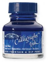 Winsor & Newton 1111222 Calligraphy Ink Dark Blue; Maximum brilliance of color; Opaque and suitable for dip pen and brush; Unrivaled permanence and quality; Non waterproof to ensure no clogging and good flow characteristics when used in fountain or dip pens; Lightfast; UPC 094376907216 (WINSOR&NEWTONALVIN WINSOR&NEWTON-ALVIN WINSOR&NEWTON1111222 WINSOR&NEWTON-1111222 ALVIN1111222 ALVIN-1111222 ALVINCALLIGRAPHYINK)   